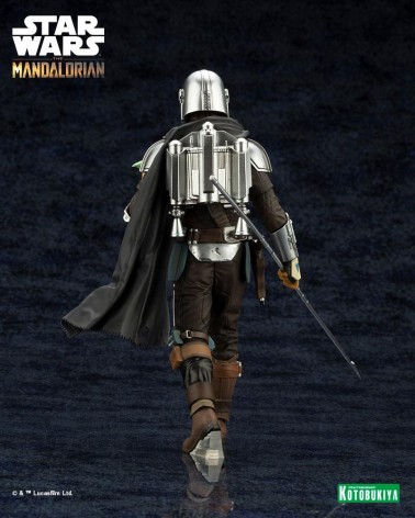 Star Wars The Mandalorian Estatua ARTFX 1/10 Mandalorian & Grogu with Beskar Staff 18 cm