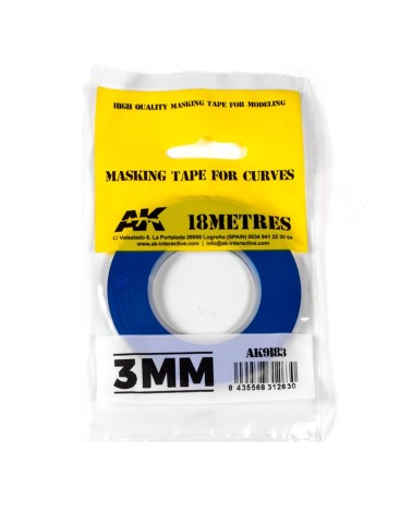 BLUE MASKING TAPE FOR CURVES 3 MM