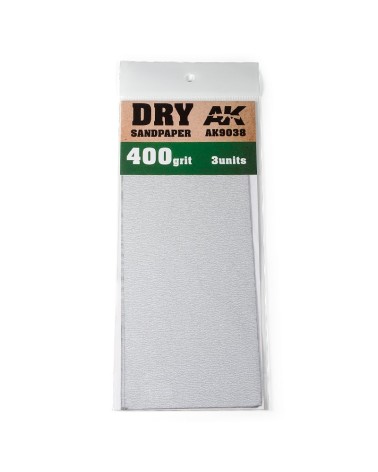 DRY SANDPAPER 400 GRIT. 3 UNITS